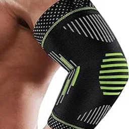 Leosportz Elbow Support For Gym (1 Pc)-Elbow Brace For Men Women Workout|Elbow Compression Sleeves For Tendonitis Pain Relief, Tennis, Volleyball, Cricket-Elbow Pain (M, Green)@Nylon-picture-25