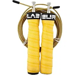 Burnlab Pro Speed Skipping Rope - Anti Slip, Adjustable, Ball Bearing Design for Gym, Crossfit, Double Unders, Speed Jumping, Boxing, Cardio and Weight Loss - for Men and Women (Yellow)-picture-19