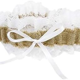 club bollywood VELURA Garter Country Romance Jute Burlap and Lace Bridal Wedding Garter|6Pieces Rose Pull Knob |Garters| Wedding & Formal Occasion-picture-5