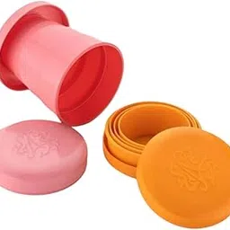 Vintage Crease Traveling Foldable Plastic Glass- BPA-Free Portable Pocket Water Glass with Lid for Outdoor Activity Traveling, Camping, Picnic- Multicolor. (6)-picture-17