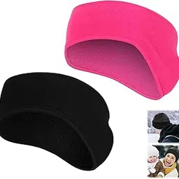 Ear Warmers Headband, KOMAKE 2 Pack Earmuff Headband Fleece Earmuffs Running Headband Winter Ear Covers Moisture Wicking Sweatband Ski Sport Headband For Men & Women (Black+Gray)-picture-36