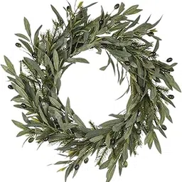 MERISHOPP Artificial Olive Wreath Door Front with Olive Beans Living Room Olive Branch-picture-25