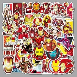 Boenjoy Gifts - Iron Man Vinyl Stickers 50 Pieces Reusable for Laptop, Mobile Phone, Refrigerator, Notebook, Closet, Waterproof Stickers| Best Return Gifts image 1