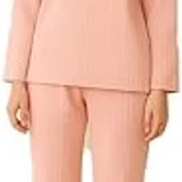 alaxender Light-Weight Pre Winter Night Suit for Women Fluffy Loungewear Sleepwear Lounge Casual Pajama Sets Loose Long Sleeve Fleece Pullover and Pants Set (Peach)-picture-23
