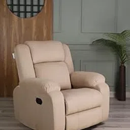 Solis Royale Suede Fabric Recliner 1 Seater Sofa Chair for Living Room Bedroom Home Office | Relaxyard Rocking and Revolving Manual Recliner Lounge Chairs for Relaxing and Nap (Beige Dark)-picture-32