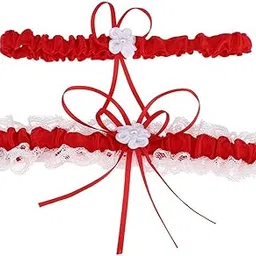 myaddiction Ribbon Lace Wedding Garter Prom Bridal Belt for Women Red-picture-32