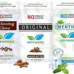 JOYHERBS Herbal Cigarettes 100% Tobacco And Nicotine Free Combo Pack Of Clove, Original & Menthol Flavour Smoke (10 Sticks Each) - Made with Ayurvedic Herbs(Tobacco Alternatives) | Non Addictive-picture-31