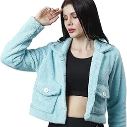 Women Solid Faux Fur Jacket-image-12