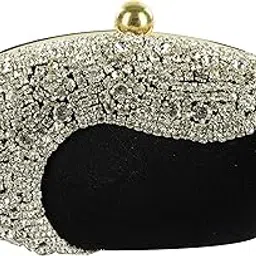 tooba Women's Crystal Egg Box Clutch (Black, Black crystal egg nw)-picture-12