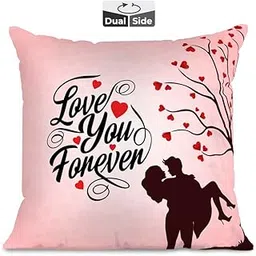 Pillow Cushion Gift for Valentine's Day Anniversary Engagement Birthday Girlfriend Boyfriend Wife Husband Love Romantic Couple Gift with Cushion Filler (16 inch x 16 inch) (Design 12)-picture-38