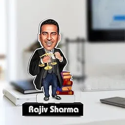 ZOCI VOCI Personalized Toony Caricatures Gift | Best Gift for Brother, Cousins | Funny Photo Caricature Standees for your Siblings (Lawyer, Male)-picture-23