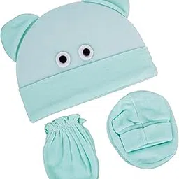 Kozeecub Newborn Cotton Cap, Mittens & Booties Set – Ultra-Soft Baby Essentials for 0-6 Months | Gentle, Breathable & Comfortable | Ideal Gift Set for Boys & Girls-picture-58