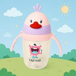 KIDS BASIC Premium Sipper Cup with Handles | BPA Free & Leak Proof | Sipper with Soft Silicone Straw, Pink and Purple-picture-12