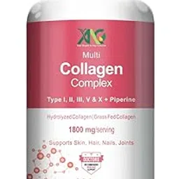 ANC Multi Collagen Complex Peptide with all 5 Types I, II, III, V & X Supports Skin, Hair, Nails & Joints (120 Tablets)-picture-49