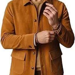 urbanhides Wild Gear Minimalist Suede Leather Jacket | Men's Leather Jackets, Tan Leather Jacket, Suede Jackets, Regular Fit, Three Pockets-picture-19