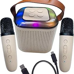 MM TOYS 2 Mini Mic Wireless + 1 Bluetooth Speaker System Toy Set for Kids | Rechargable Mic with Speaker | Birthday Gift for 4-12 Year Old Boys and Girls - Color and Design As Per Stock-picture-24