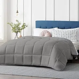 Razzai MammaYo Razzai Restful Sleep Microfiber Summer Season Ac Comforter 120GSM (60" x 90" Inches/152cm x 228cm) - Single Bed Comforter|Silver| TC - 400-picture-12