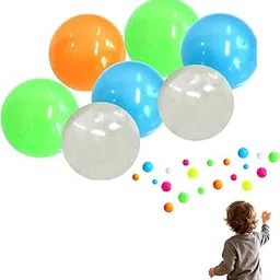 2Pcs Reusable Sticky Glowing Balls, Sticky Glow Balls, Stickys Wall Ball, Indoor Kids Games, Flying Ball Toy Anti Stress Relief Glow Fidget Toys for Kids and Adults-picture-28