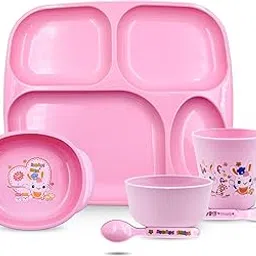 Baby Feeding Series BFS - 01 Plate Gift Set (Pink)-picture-37