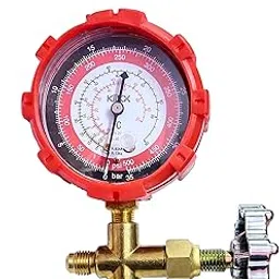 Mass Pro Analog Pressure Gauge Unique Single 500 Psi (35 bar) Meter Manifold Pressure Gauge Air Conditioner Refrigerant Gas Gauge 410 / R22 / R12 / R134 Refrigerant Filling Device Refrigeration Tool-picture-32
