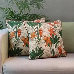 India Circus by Krsnaa Mehta Liliums Love 18 x 18 Cotton Slub Cushion Cover Set of 2-picture-65