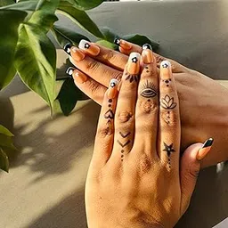 Women’s Premium Reusable Set of 20 Artificial Press On Fake Nails | False Nail Extension | Ready to Wear Fake Nails | Lightweight & Long Lasting Press On Nails | Hand Made | PO-MS-20-image-74