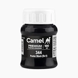 Camel Poster Colours Individual Shades 100ml (344 POSTER BLACK)-picture-53