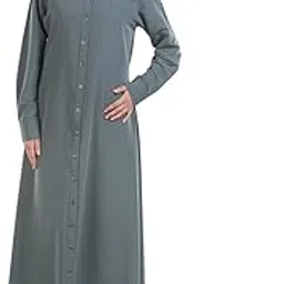 momin libas Pleated Yoke grey Abaya & Burqa-picture-43