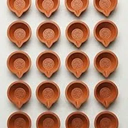 Pack of 20 Traditional Clay Diyas for Diwali Decoration | Handmade Terracotta | Eco-Friendly Mitti Diya for Puja, Festival, Temple, and Home Décor | Reusable Decorative Earthen Deepak-image-45