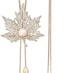 shining diva fashion Latest Stylish Design Crystal Flower Long Chain Pendant Pendant for Women (Golden) (10785np)-picture-56
