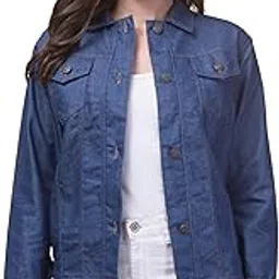 funday fashion Women's Denim Blend Solid Loose Fit Standard Length Jacket-picture-31