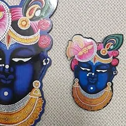 Nutts Hindu Religious Decorative MDF Coutout, Ganesh ji, Sarswati Mata,Shri Nath Ji, Radha Krishna and Sacred Cow Design MDF (Big Shri Nath ji)-picture-11