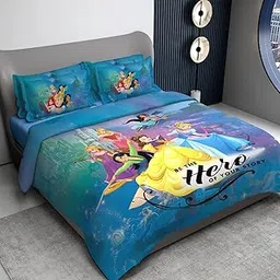 Sassoon Disney Princess (Hero) Digital Printed 100% Cotton Bedsheet with 2 Pillow Covers in 300TC-picture-32