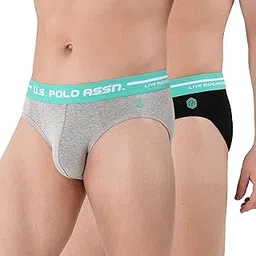 Men Logo Waistband Cotton Stretch IYAH Briefs - Pack of 2-image-9