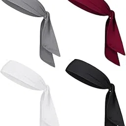 PlutoProm Sweat Wicking Polyster Long Tie Headband Streatch Hairband for Men - Bandana Headband - Sports, Running, Football, Workout Sweat Headband for Men - (Black,White,Grey, Maroon)-picture-18