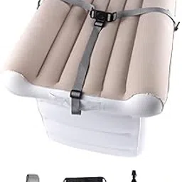 CALANDIS Inflatable Airplane Bed Car Back Seat Bed with Pump PVC Flocking Travel Bed Beige | Cots | Outdoor Sleeping Gear | 0 & Hiking-picture-36