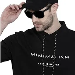 the indian garage co Men's Cotton Regular Fit Typography Cowl Neck Overhead Hooded Sweatshirt-picture-35
