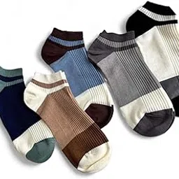 sockscarving feel the comfort 5 Pure Cotton Premium Pairs Ankle Socks, Low Cut Athletic Style, Colour Block Design, for Men & Women Stretchable Free Size Anti Odur Sweat Free Anti Slip-picture-39