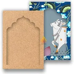 Krafty Kid MDF Jharokha Cutout - 8mm Thick Wooden Zaroka Frame for Resin Art, Lippan, Painting & Wall Hanging Décor | Indian Handicraft Style Base for DIY Craft & Home Decoration Projects - Pack of 1 Raw Frame-picture-33
