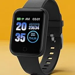 Smart Fitness Watch with Step Counter, Heart Rate Monitor, Color Display, Black Silicone Band, Digital Sports Activity Tracker-picture-12