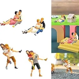 Fashion My Day 1/64 Scene People Models Gifts for DIY Projects Sand Table Scene Layout Sitting White-picture-38