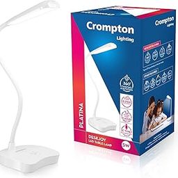 Crompton DeskJoy 5w Rechargeable LED Table Lamp |3 Step Dimming |Adjustable Desk Lamp for Study | Li-Ion Battery, ABS, White (Pack of 1)-picture-18