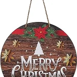 Webelkart Premium Merry Christmas Printed Wall Hanging/Door Hanging for Home and Office Decor Christmas Decorations Items (Wood Color_14.5 inches)-picture-29