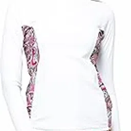 private island Women UPF 50+ Rash Guard Top Swimsuit Long Sleeve Shirt Workout (RGT)-picture-14