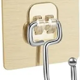 DME SALES Heavy Duty Adhesive Wall Hooks – Waterproof Stainless Steel Stick On Hooks for Towel, Coat & Kitchen Storage – Damage-Free Wall Hangers for Bathroom, Home, and Office Organization 5 Pack image 1