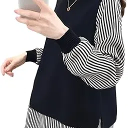uqqa Women's Layered Tunic Top, For Spring & Autumn, Pullover-picture-39