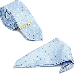 louis stitch Mens Blue Necktie Italian Silk Suit Tie with Golden Tie Pin Pocket Square American Style Formal Tie Gift Set for Men (TEGPBU)-picture-34
