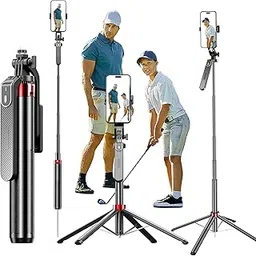 Monopod and Tripod Selfie Stick to Record Golf Swing - Etendable Cell Phone Tripod Stand with Wireless Remote and Phone Holder, Golf Training Aid - Compatible with all iPhone Android Phone-picture-31