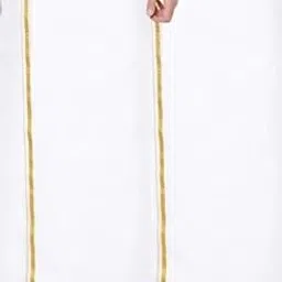 ramraj cotton Ramraj Pack Of 2 Pure Cotton Dhotis With Golden Zari Border-picture-24