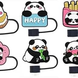 6PCS Straw Cap,Silicone Straw Covers for 10mm Straws,Dustproof Drinking Straw Lid for Travel and Daily Use-image-0